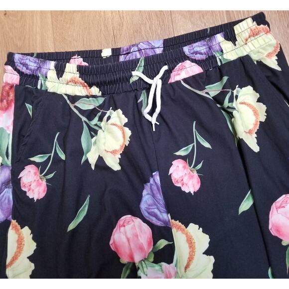 Unbranded Women's Multicolor Floral PJ'S Elastic Drawstring Waist PJ's Size XL - Picture 2 of 6